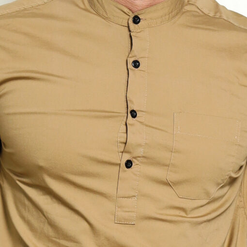 Dblaq Chinese Collar Half Button Shirt