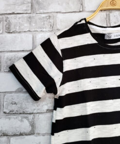Thick Striped Black Patch T-Shirt