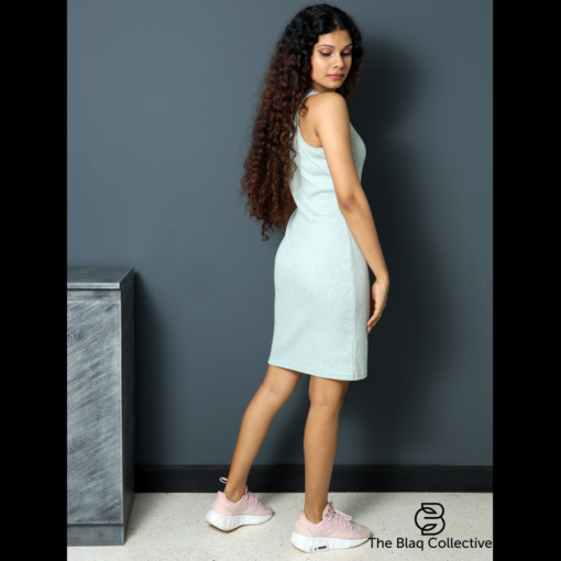 Dblaq Mint sleevelss ribbed dress