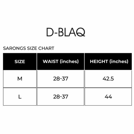 Dblaq Sarongs Size Chart