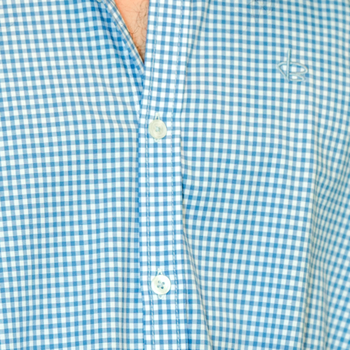 Dblaq-Blue-Checked-Chinese-Collar-Shirt