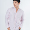 D-Blaq Pink Striped Chinese Collar Shirt