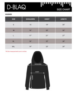 D-Blaq Hoodies Size Chart