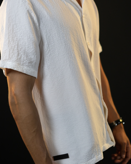 DBlaq Popcorn Revere Collar Shirt White