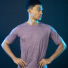 D-blaq Quick Dry Textured Trainer T-Shirt in Purple