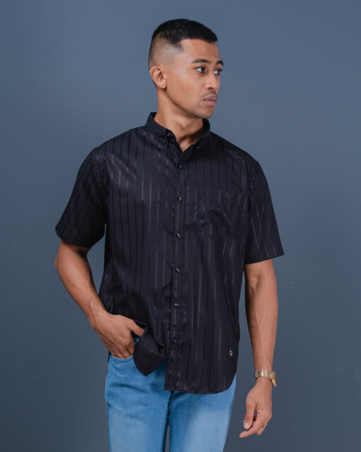 Dblaq Blue Striped Short Sleeve Shirt