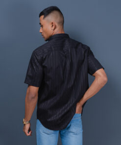 Dblaq Blue Striped Short Sleeve Shirt