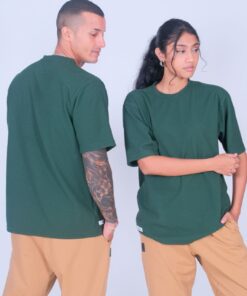 Bubble Knit Oversized T-Shirt - Forest Green
