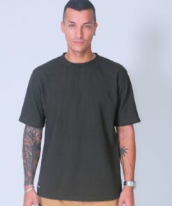 Bubble Knit Oversized T-Shirt - Moss