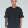 Waffle  Knit Oversized T-Shirt - Black