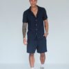 Buse Kumas revere Collar Shirt Navy