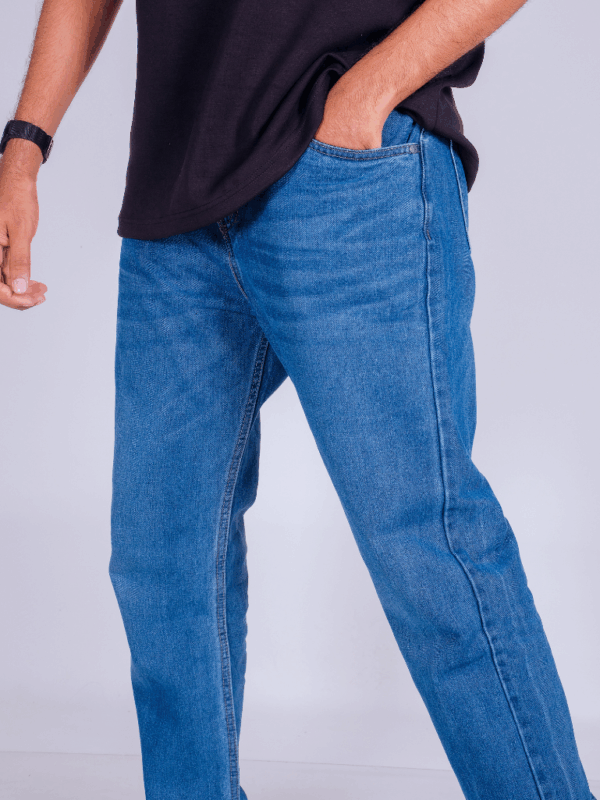 Midblue drop-crotch jeans