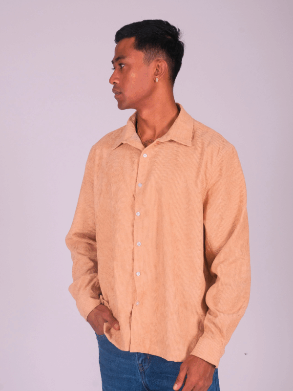 Straight cut polycotton corduroy shirt