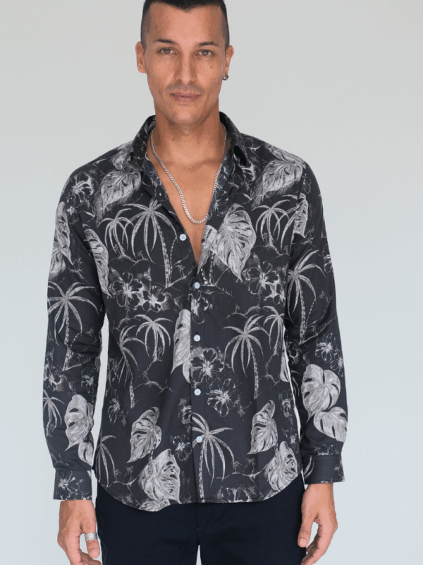 Midnight blooms slim fit shirt