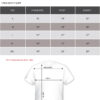 Size chart for unisex T-shirts showing chest and length measurements