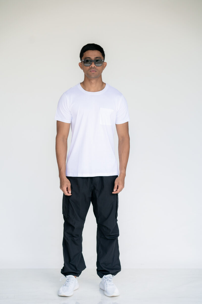 Box pocket t-shirt in snow white