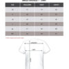 Size chart for unisex T-shirts showing chest and length measurements