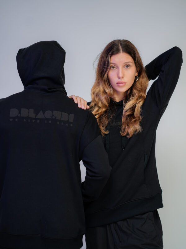 D-blaq essentials - 431 puff print hoodie
