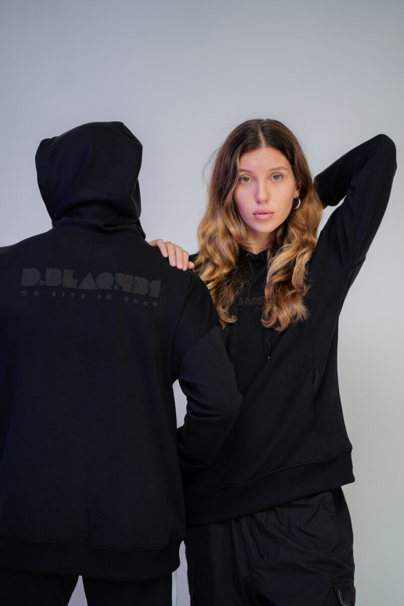 D-blaq essentials - 431 puff print hoodie
