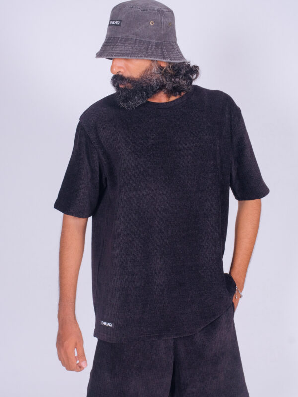 Ribbed velvet oversized t-shirt