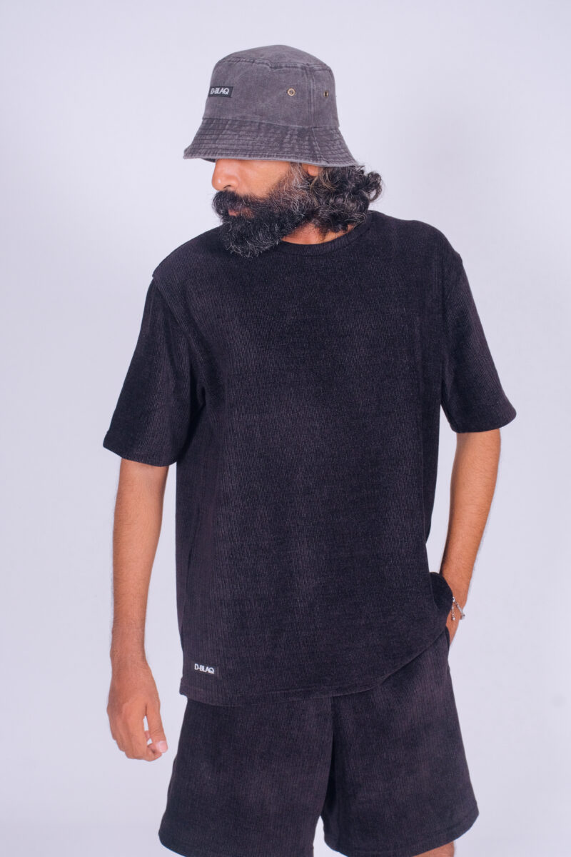 Ribbed velvet oversized t-shirt