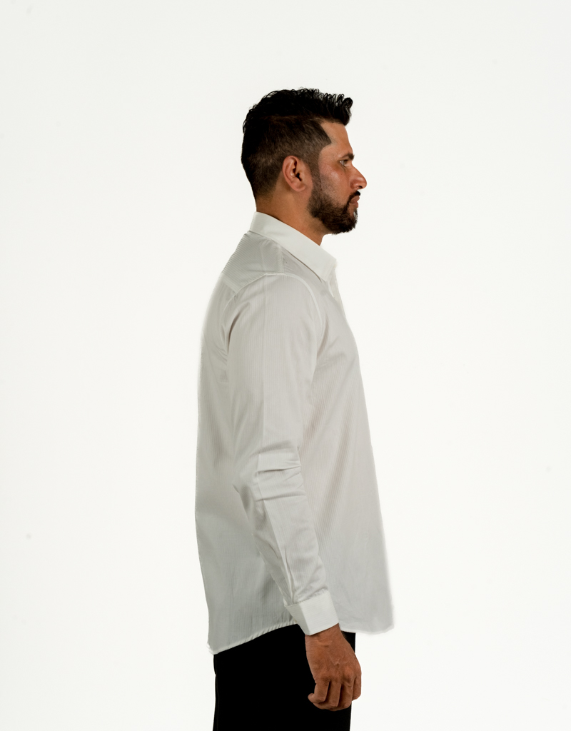 RAISED STRIPE LONG SLEEVE SHIRT