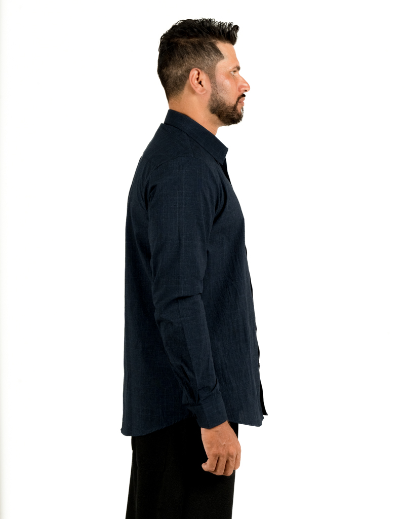 RAISED CHECK LONG SLEEVE SHIRT